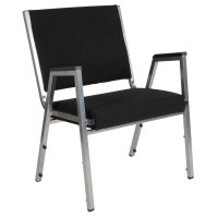 Flash Furniture XU-DG-60443-670-1-BK-GG HERCULES Series 1500 lb. Rated Black Antimicrobial Fabric Bariatric Medical Reception Arm Chair